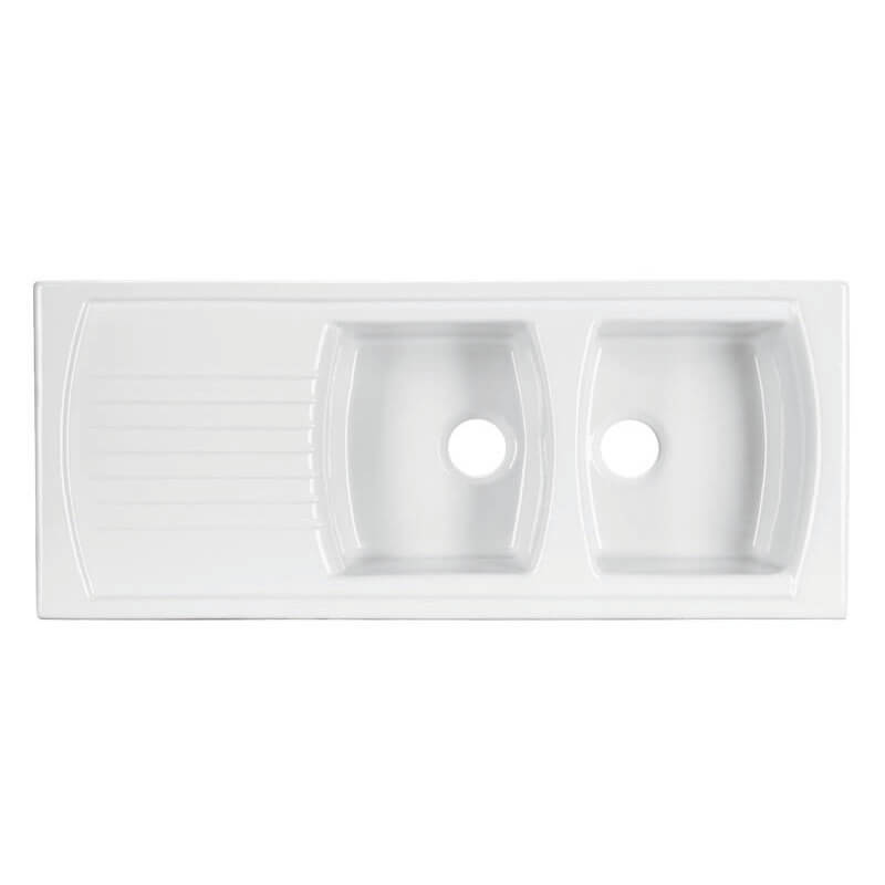 Turner Hastings Lusitano 120 x 50 Double Bowl Inset Kitchen Sink With Drainer | 7222 - Image 2