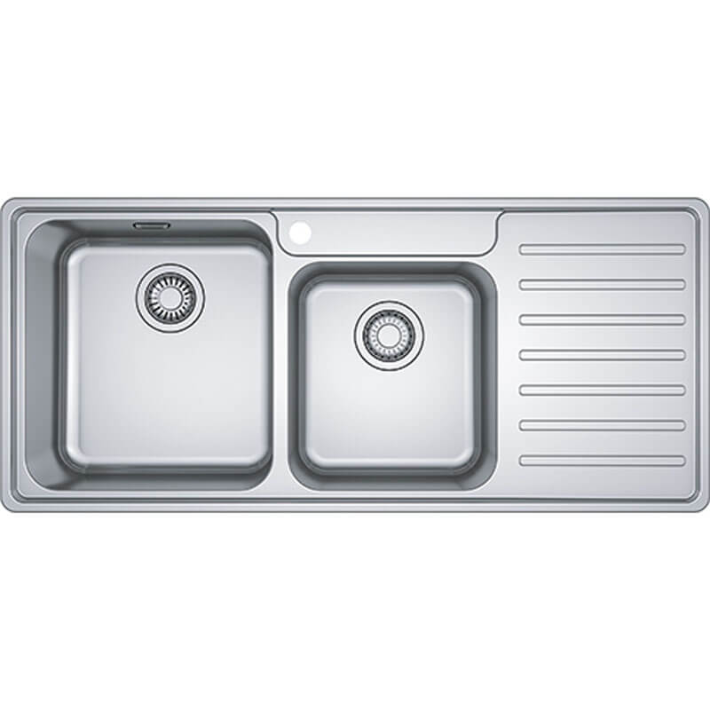 Franke BELL Inset Sink Double Bowl with Drainer Overall 1080mm Width | BCX621RHD