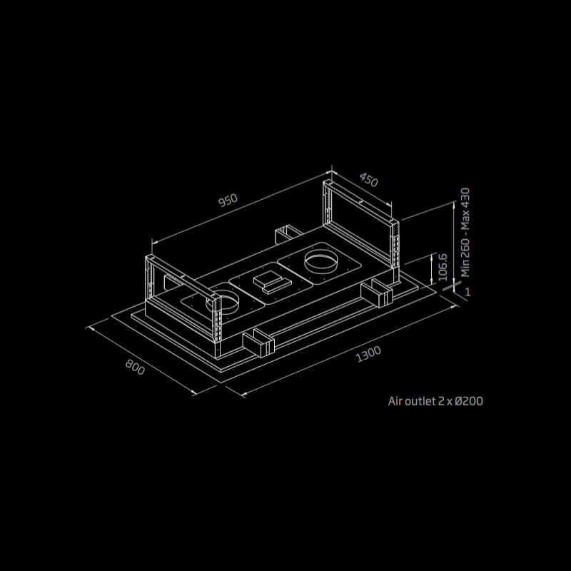 Schweigen 130cm Ceiling Cassette Rangehood | CC-SURF2SP2 - Image 3