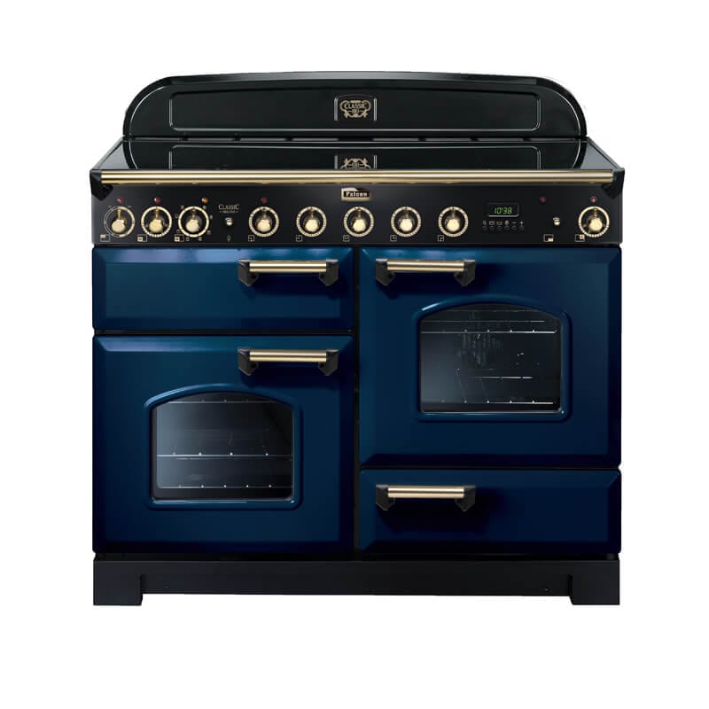 Falcon Classic Deluxe 110cm Royal Blue & Brass Induction Range Cooker | CDL110EIRB-BR