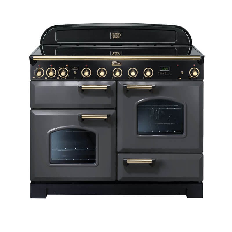 Falcon Classic Deluxe 110cm Slate & Brass Induction Range Cooker | CDL110EISL-BR