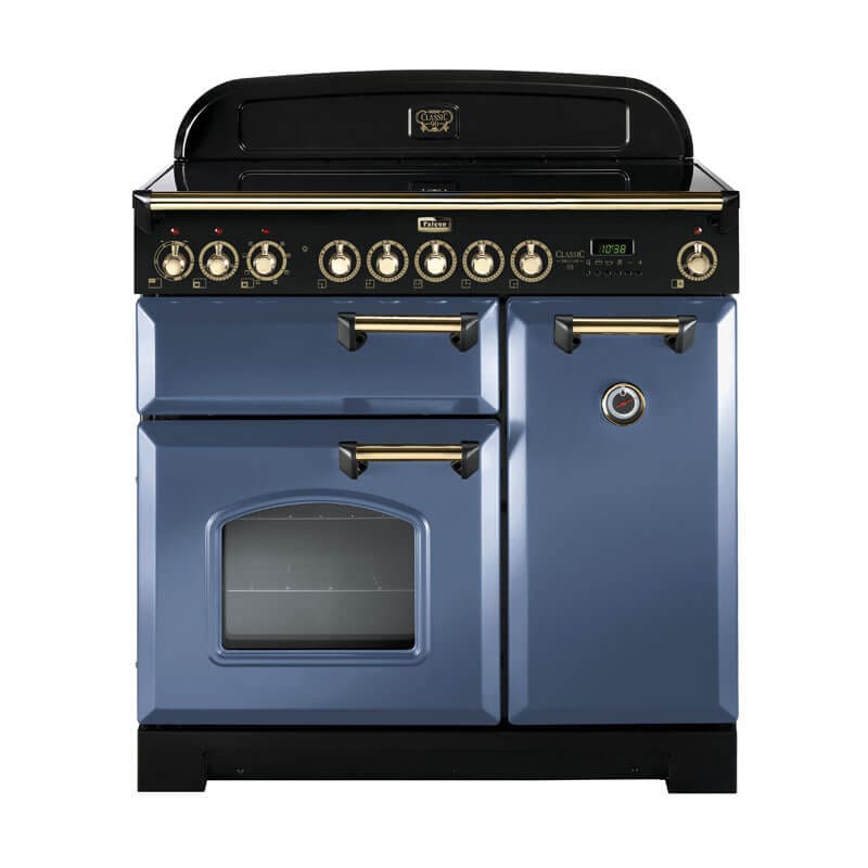 Falcon Classic Deluxe 90cm Royal Blue & Brass Induction Range Cooker | CDL90EIRB-BR