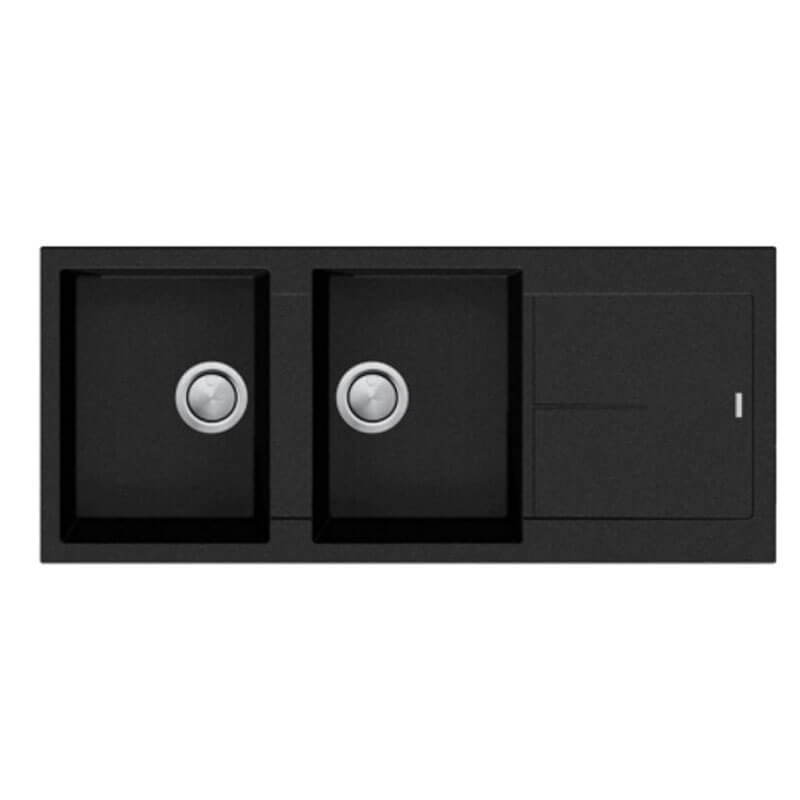 Oliveri Florence Double Bowl Topmount Sink with Drainer | FE-BL1515