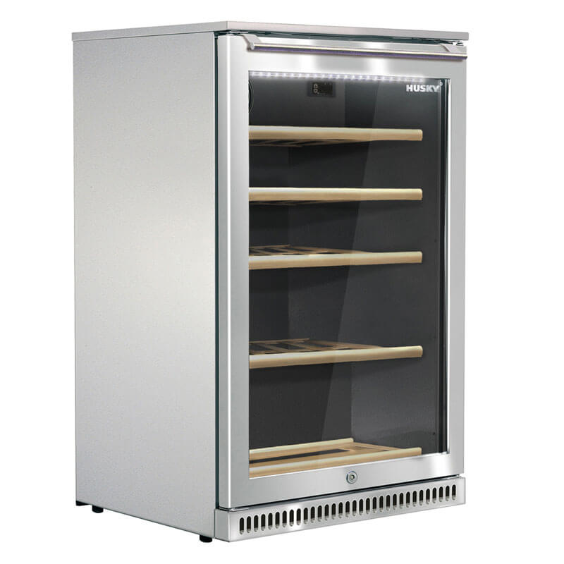 Husky Alfresco Single Door 104L Stainless Steel Wine Cooler | HUSWSALFC1SS