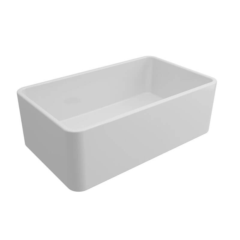 Turner Hastings Novi 75 x 46 Fine Fireclay Single Bowl Butler Sink Gloss White | NO75FS