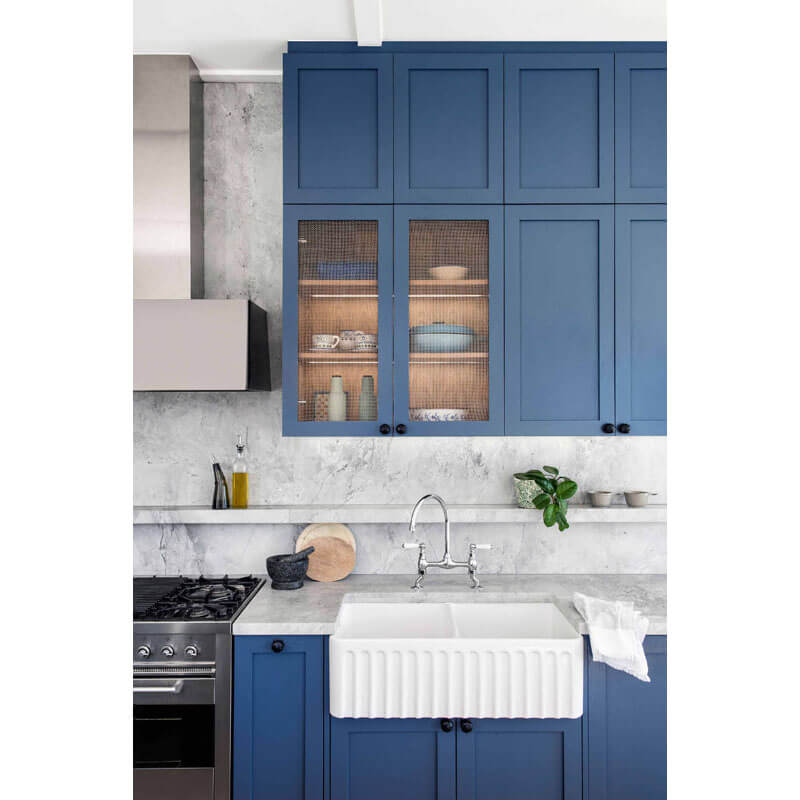 Turner Hastings Novi 85 x 46 Double Bowl Fine Fireclay Butler Sink Gloss White | NO85FS - Image 3