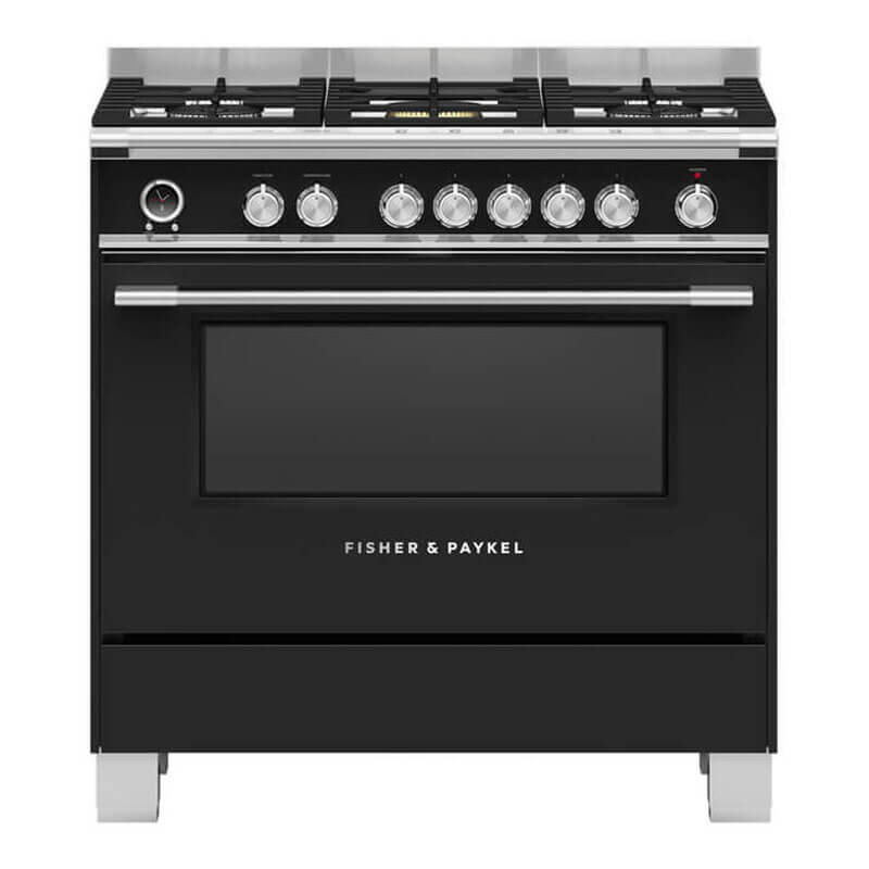Fisher & Paykel 90cm Series 9 Classic 5 Burner Dual Fuel Pyrolytic Cooker | OR90SCG6B1