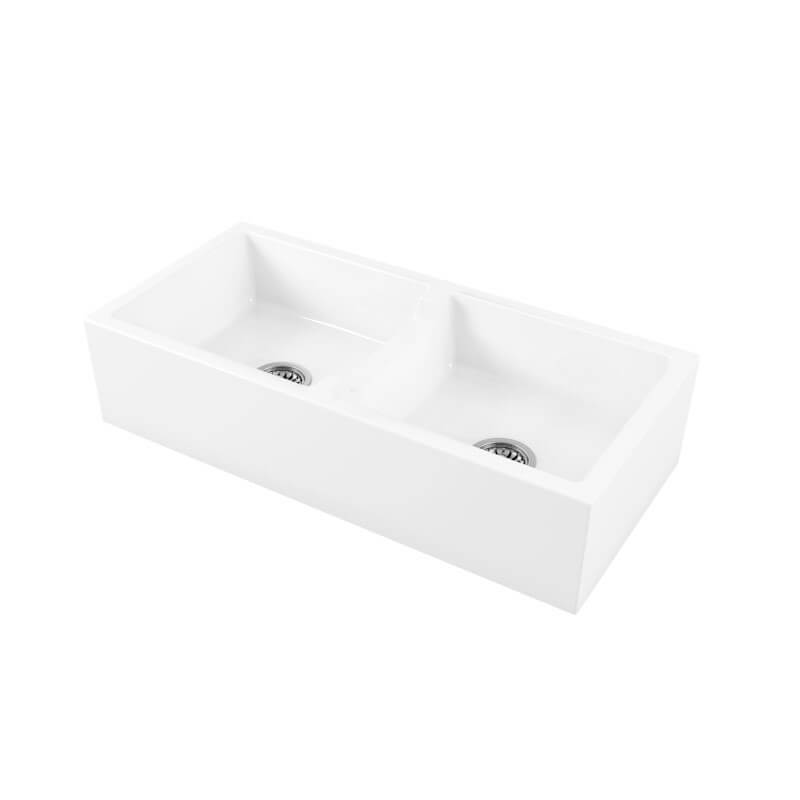 Turner Hastings Patri 100 x 47 Double Bowl Fine Fireclay Butler Sink | PA100FS