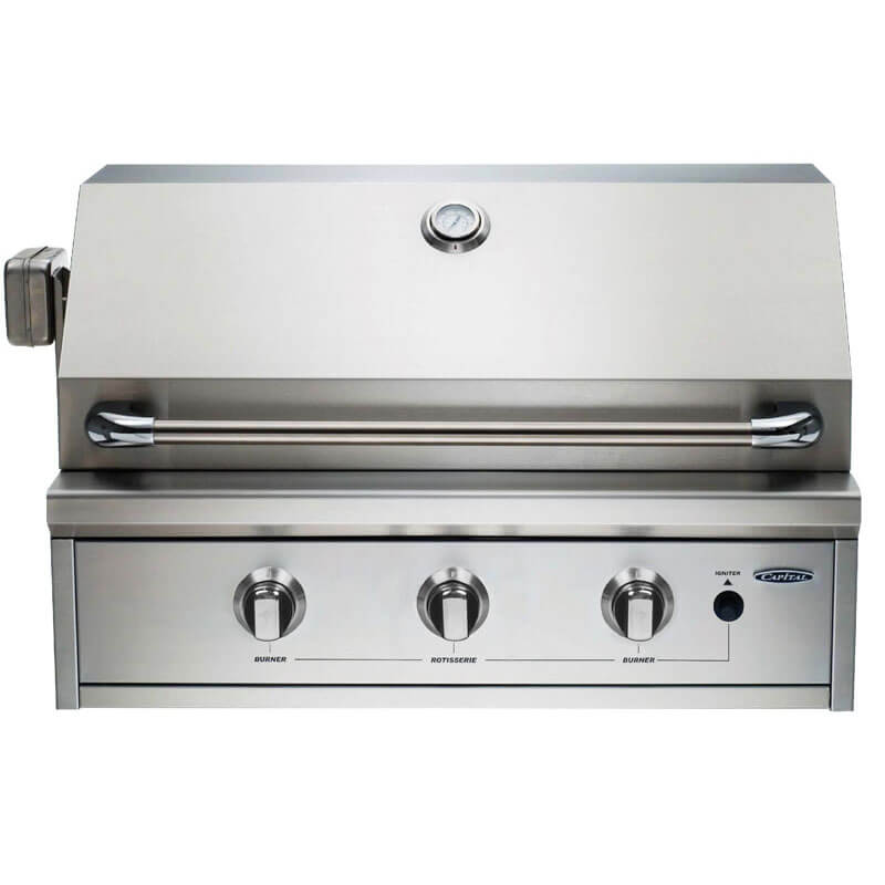 Capital 32" Built In Open Grill BBQ with Solid Flat Plate - Natural Gas | PRO32RBIN