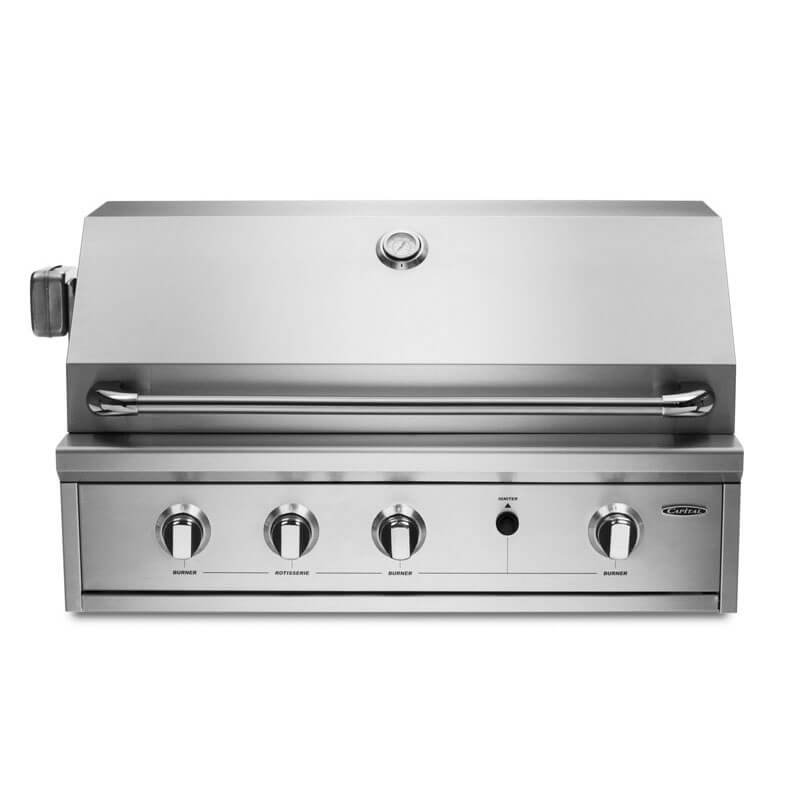 Capital 36" Built In Open Grill BBQ with Solid Flat Plate - LPG Gas | PRO36RBIL