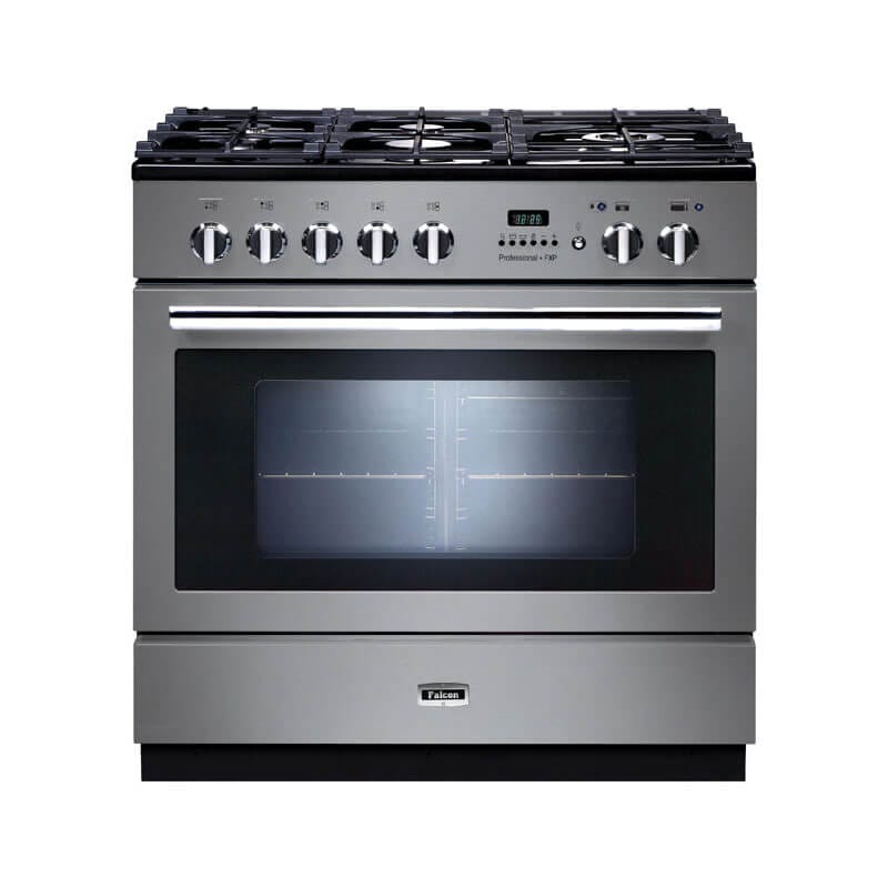 Falcon Professional+ Fxp 90cm Stainless Steel & Chrome Pyrolytic Dual Fuel Range Cooker | PROP90FXPDFSS-CH