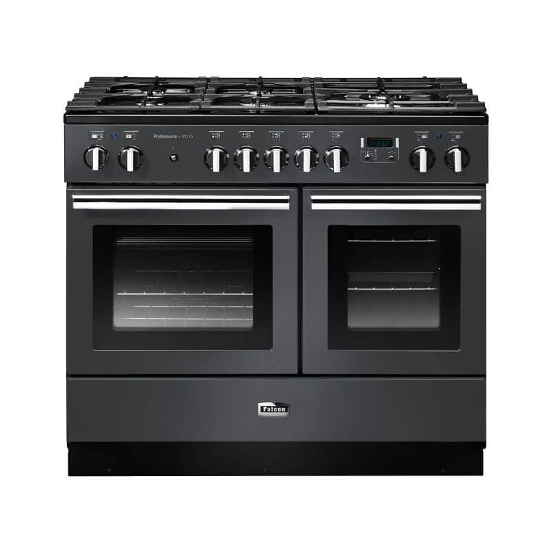Falcon Professional Fx 100cm Slate & Chrome Dual Fuel Range Cooker | PROPL100FXDFSL-CH