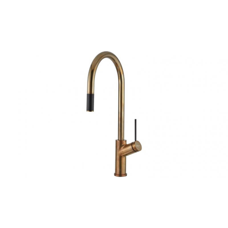Oliveri Vilo Pull Out Mixer Tap Natural Brass | VT0398B-NB